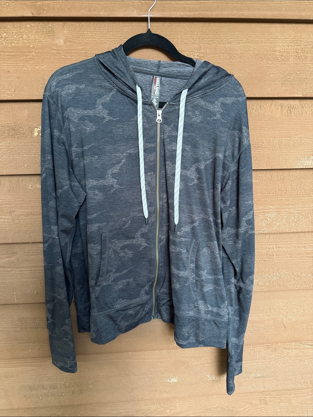 Kirkland Signature Charcoal Heather Super Soft Camo Zip Hoodie size XL